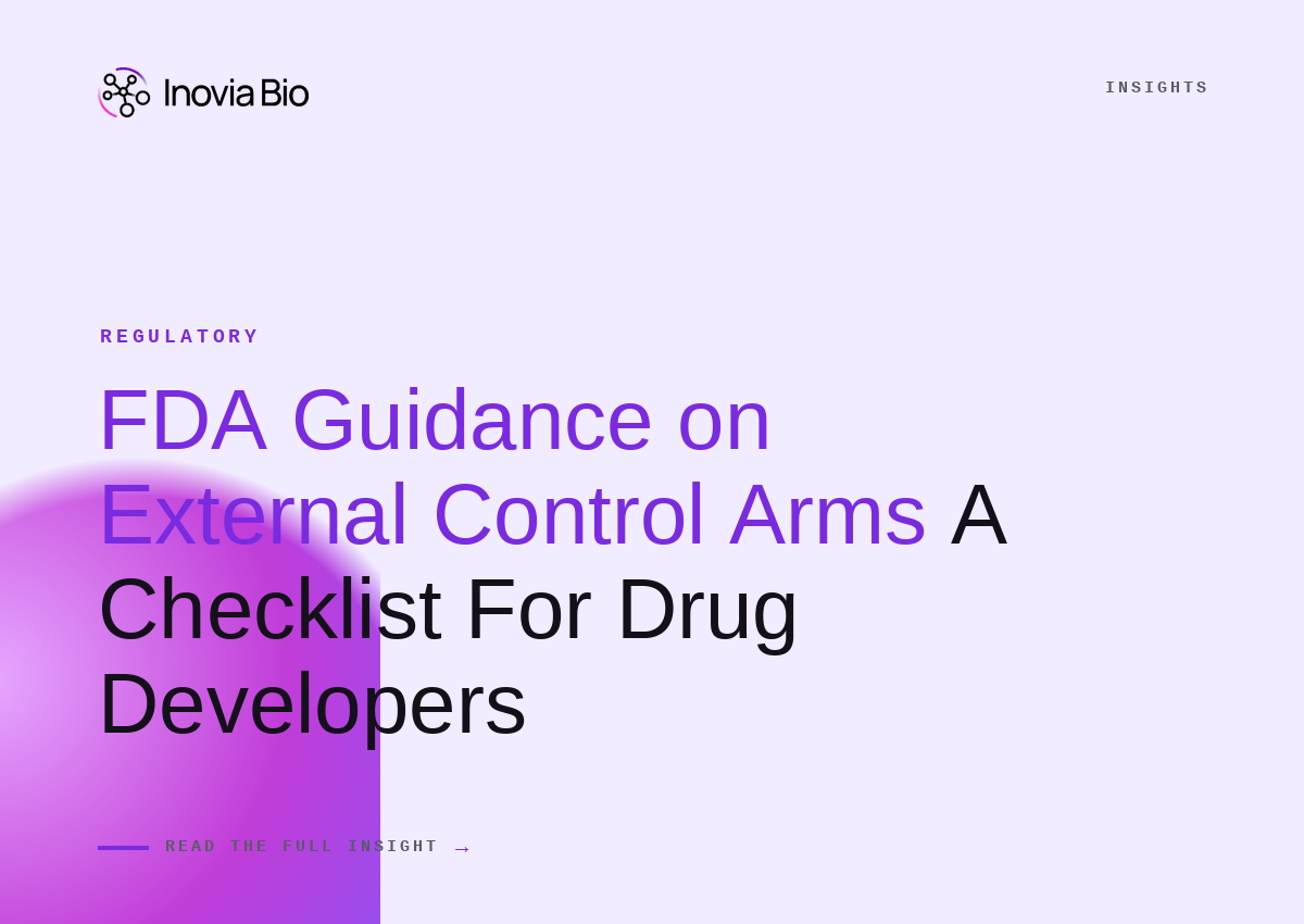 FDA Guidance on External Control Arms: A Checklist For Drug Developers